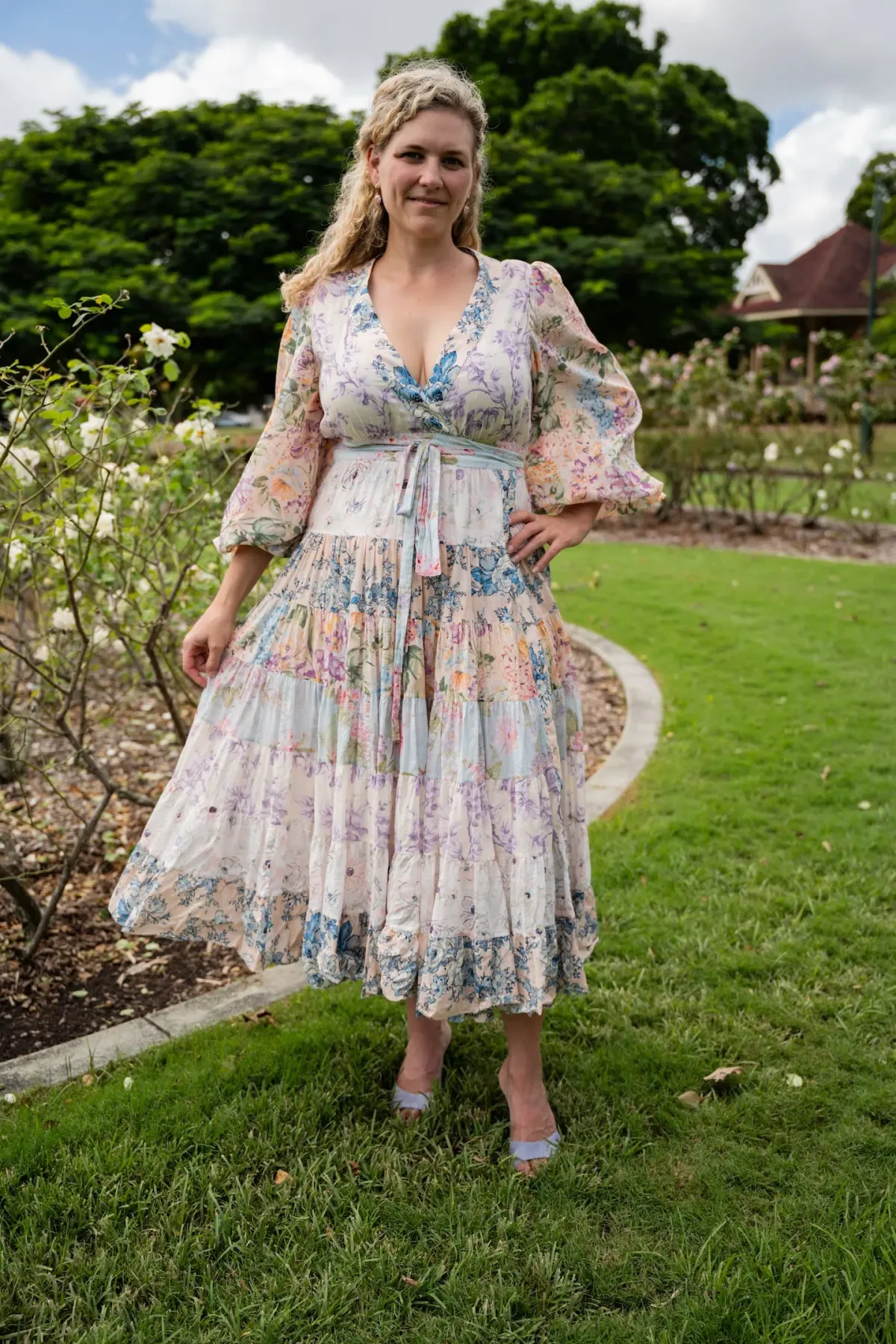 Zimmermann The Halliday Tiered Midi Dress in Spliced Size 4 / AU 16 - Image 1