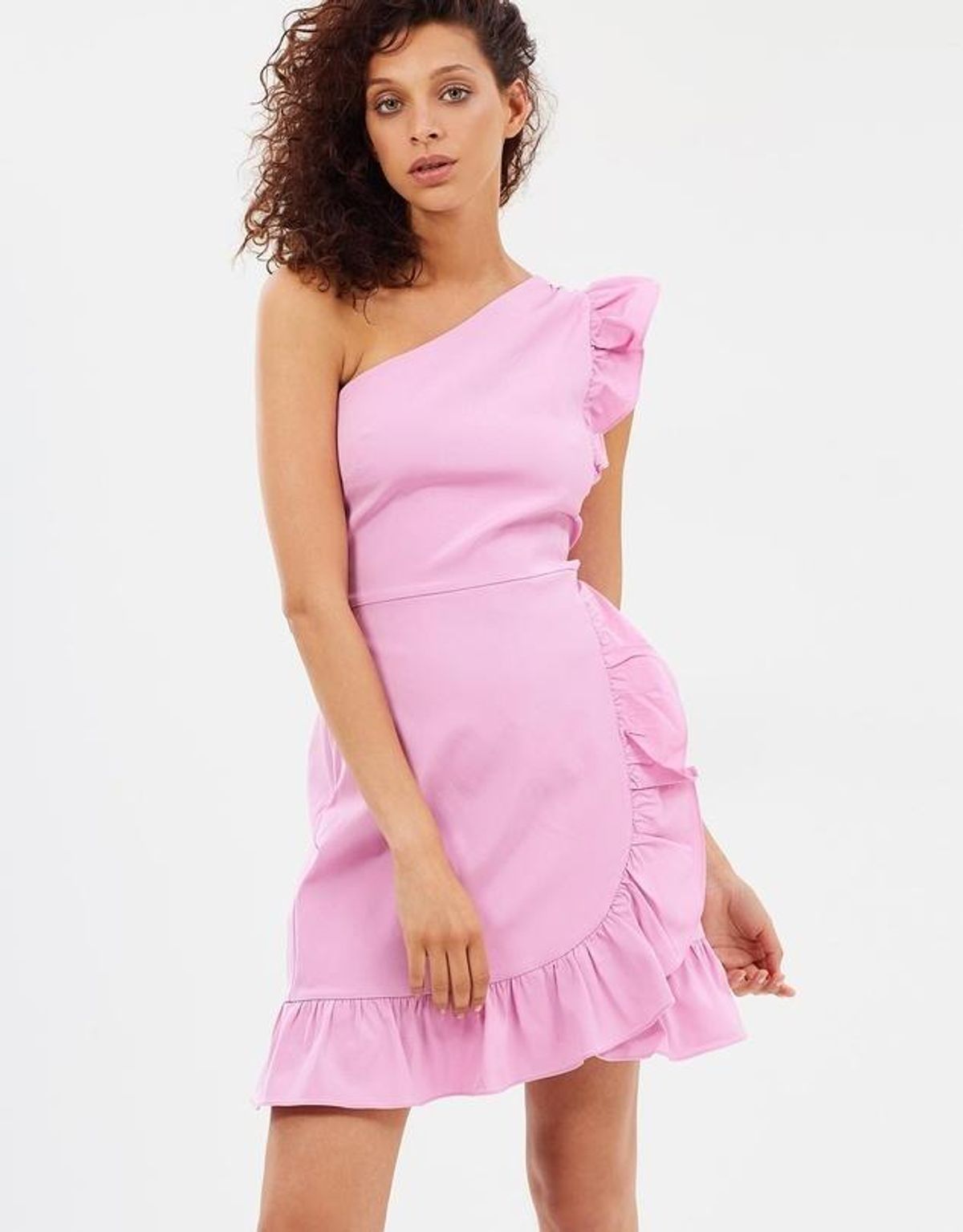 J Crew One Shoulder Ruffle Dress - Image 1
