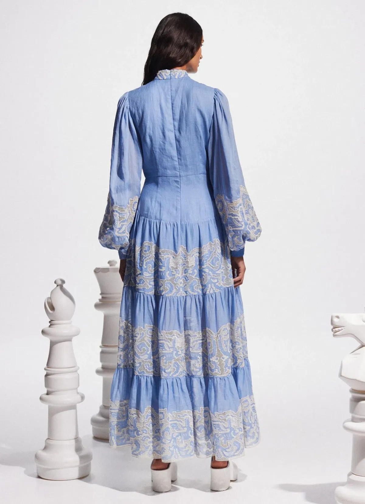 Alemais Arion Midi Dress Blue Size 8 - Image 3