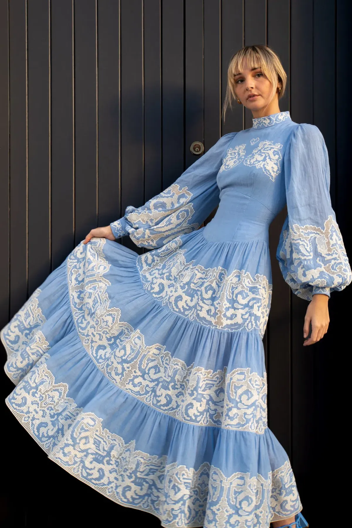 Alemais Arion Midi Dress Blue Size 8 - Image 1