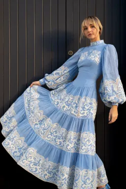 Alemais Arion Midi Dress Blue Size 8 for rent on The Volte - image 1