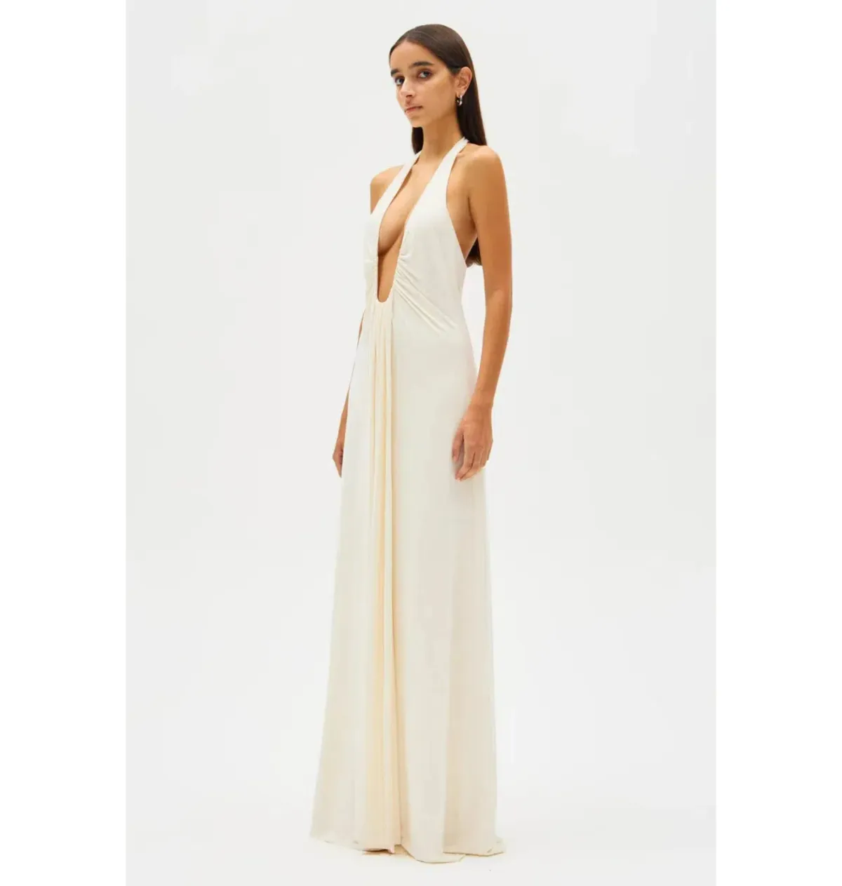 MISHA Jennifer Cupro Maxi Dress in Ivory Size 10/M - Image 3