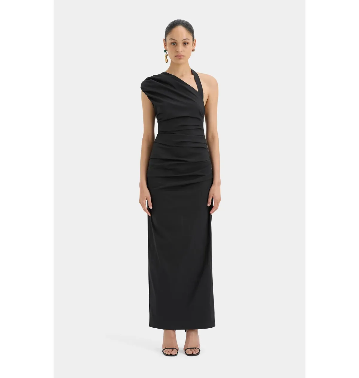 Sir the Label Giacomo Gathered Gown in Black Size Medium / AU 12 - Image 1