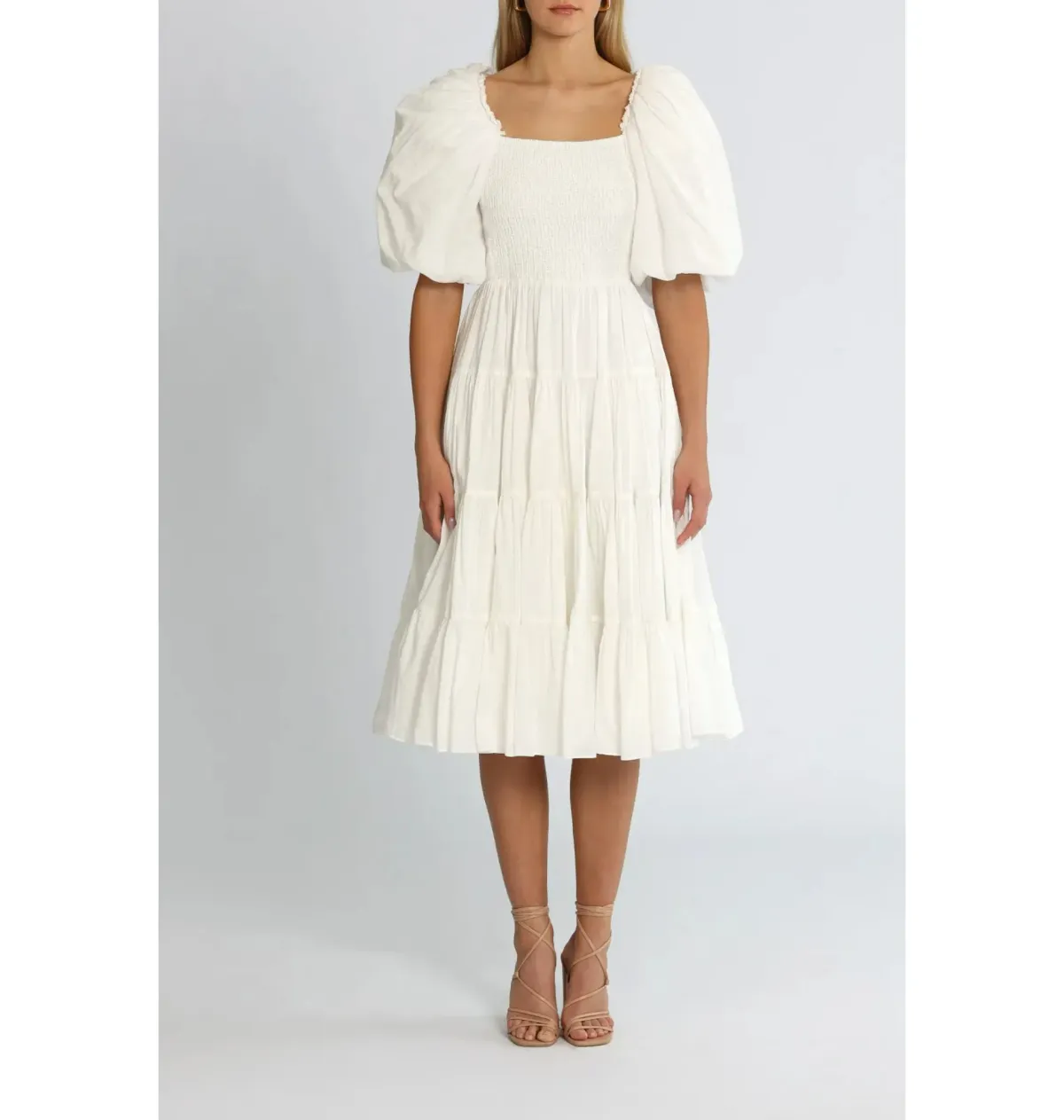 Aje Cherished Midi Dress White Size AU 8 - Image 1
