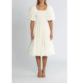 Aje Cherished Midi Dress White Size AU 8 for rent on The Volte - image 1