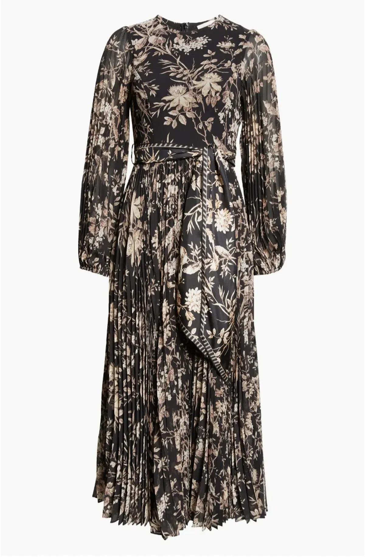 Zimmermann Sunray Long Sleeve Midi Dress in Black Mockingbird Size 1 / AU 10 - Image 7