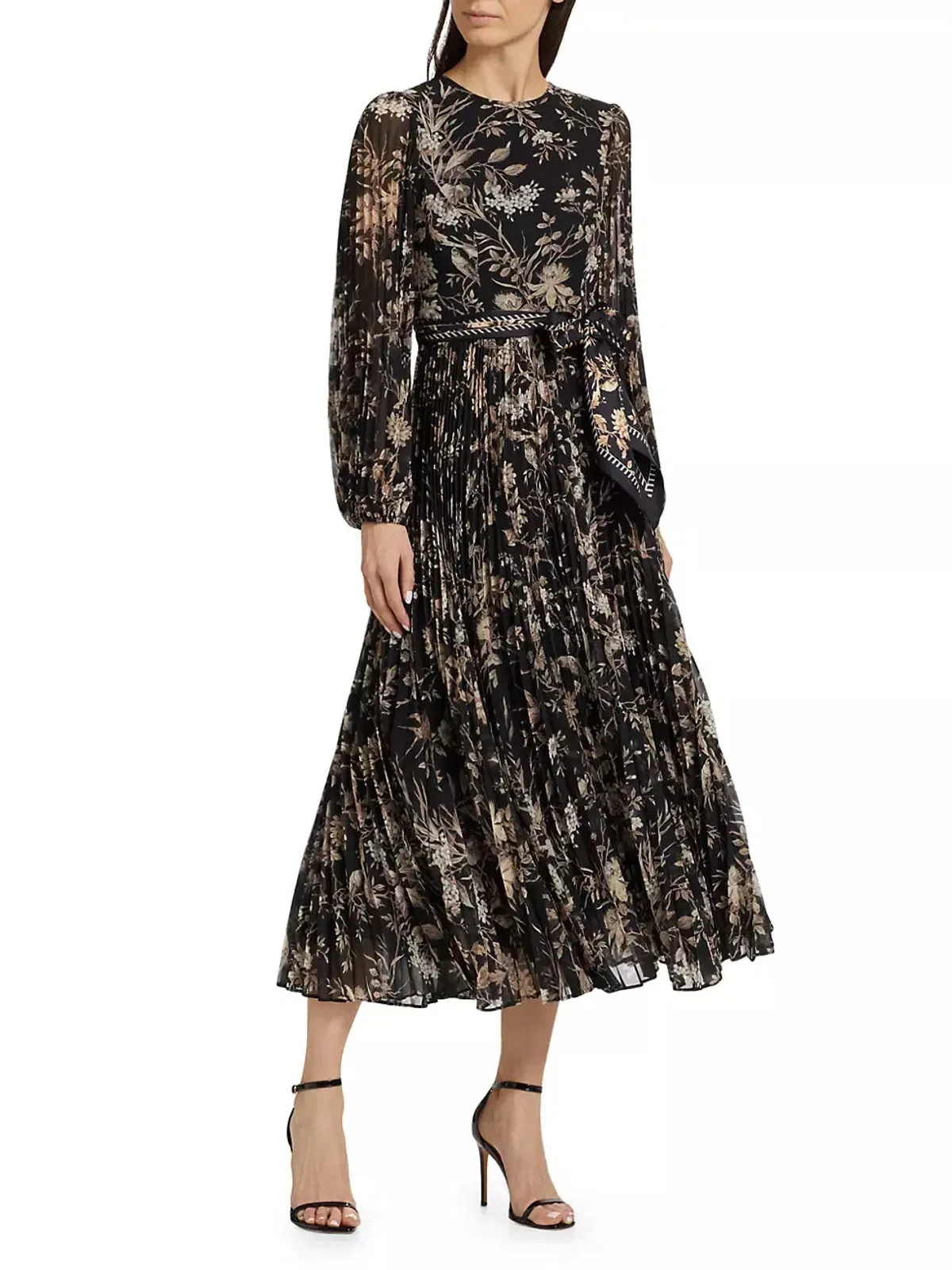 Zimmermann Sunray Long Sleeve Midi Dress in Black Mockingbird Size 1 / AU 10 - Image 1