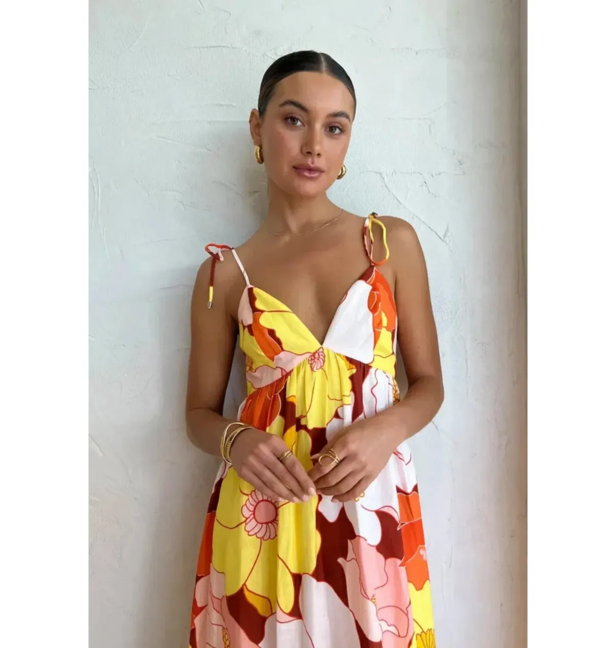 Steele Farida Dress Flower Power Print Size AU 10 - Image 3