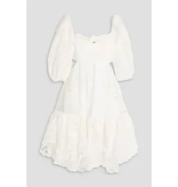 Zimmermann Cutout Broderie Anglaise Linen Mini Dress White Size 1 / AU 10 for rent on The Volte - image 3