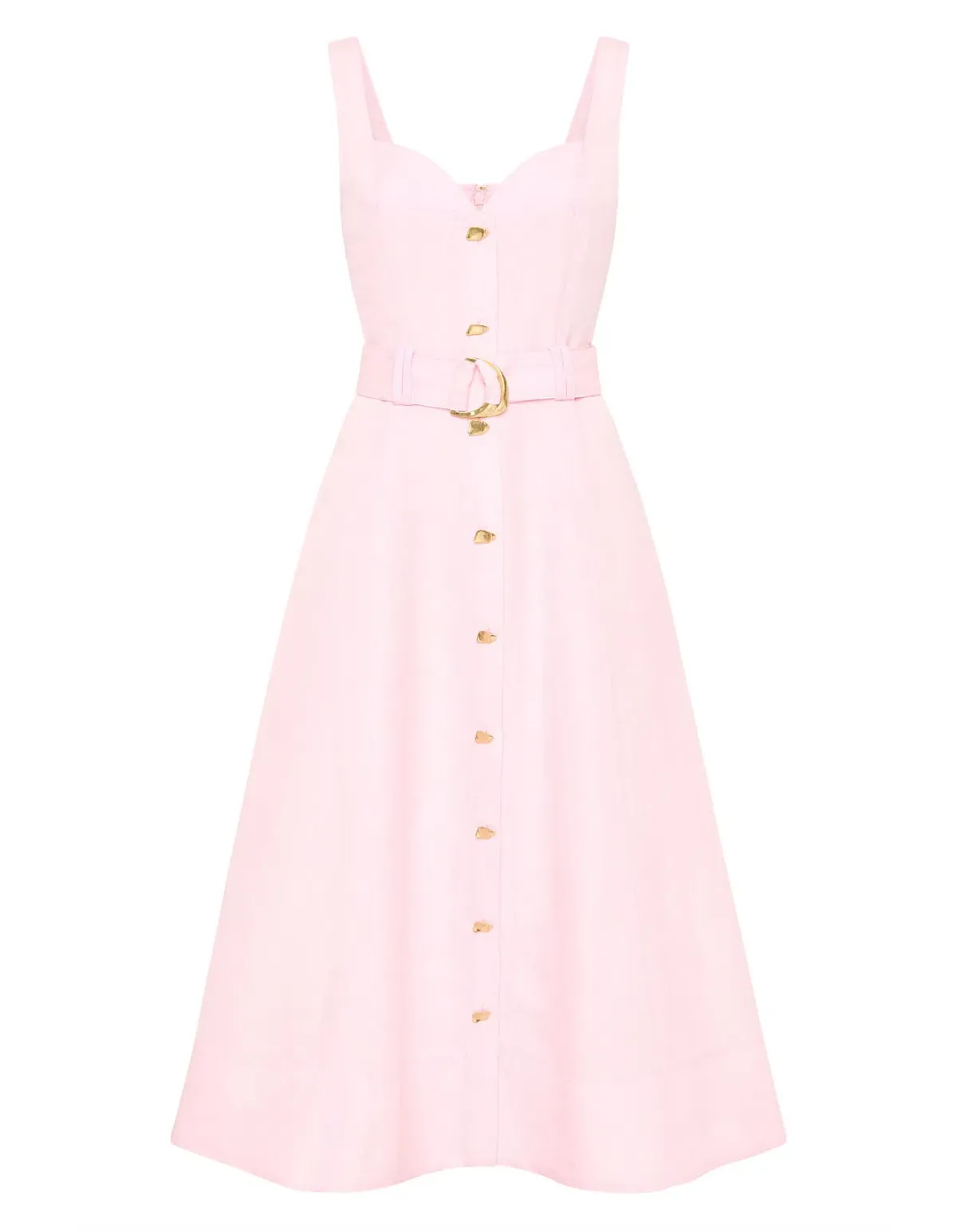 Aje Clay Belted Midi Dress in Pastel Pink Size 6 - Image 5