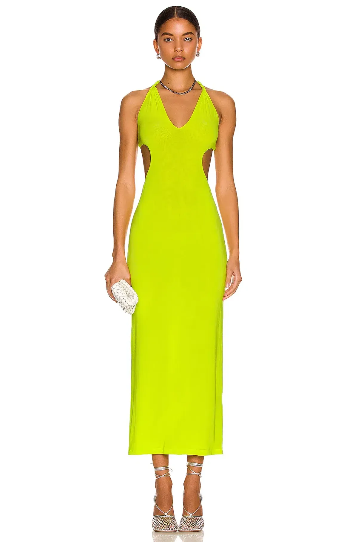 Dion Lee V Neck Rope Dress Acid Yellow Size 8 - Image 4
