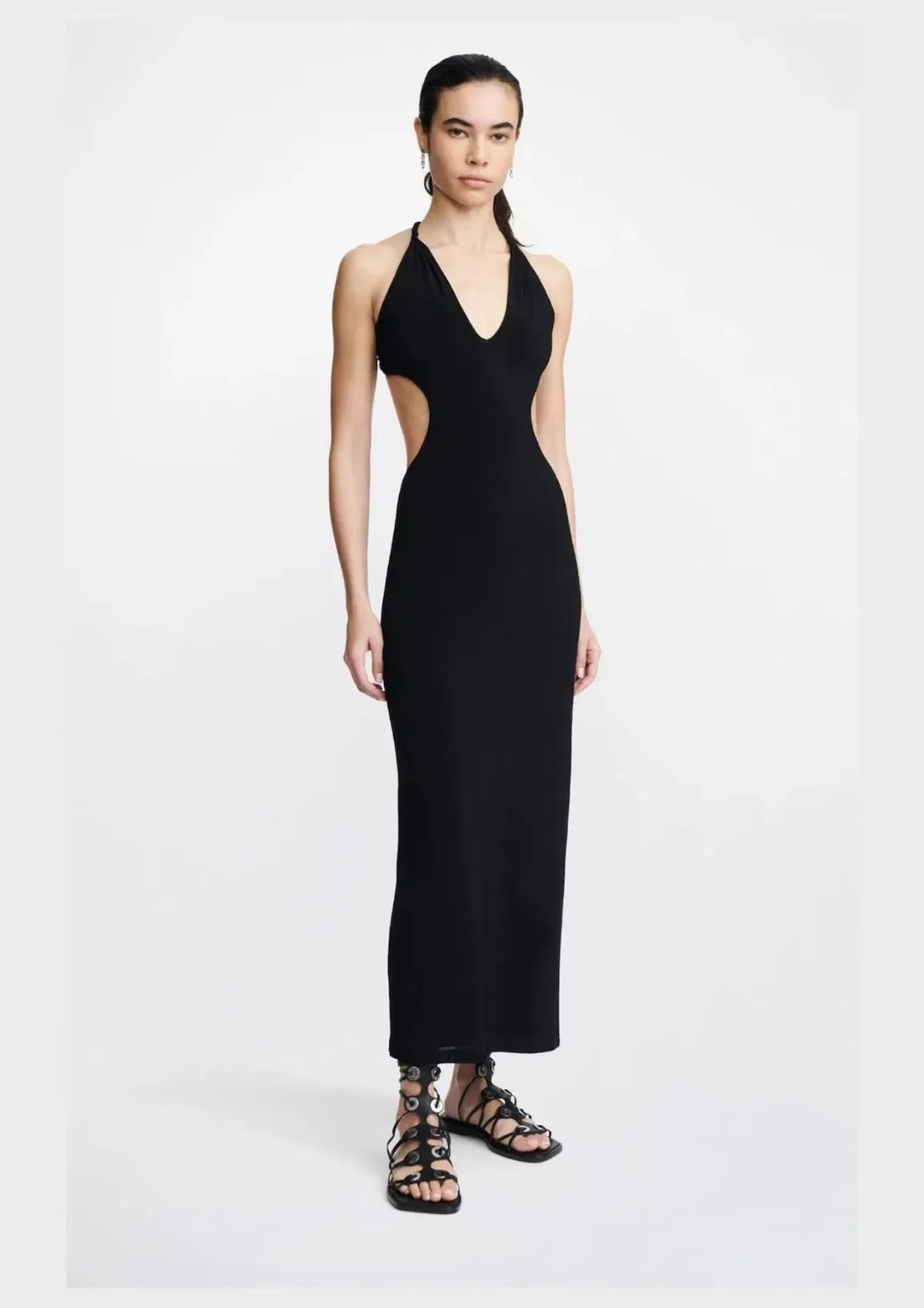 Dion Lee V Neck Rope Dress Black Size 10 - Image 1