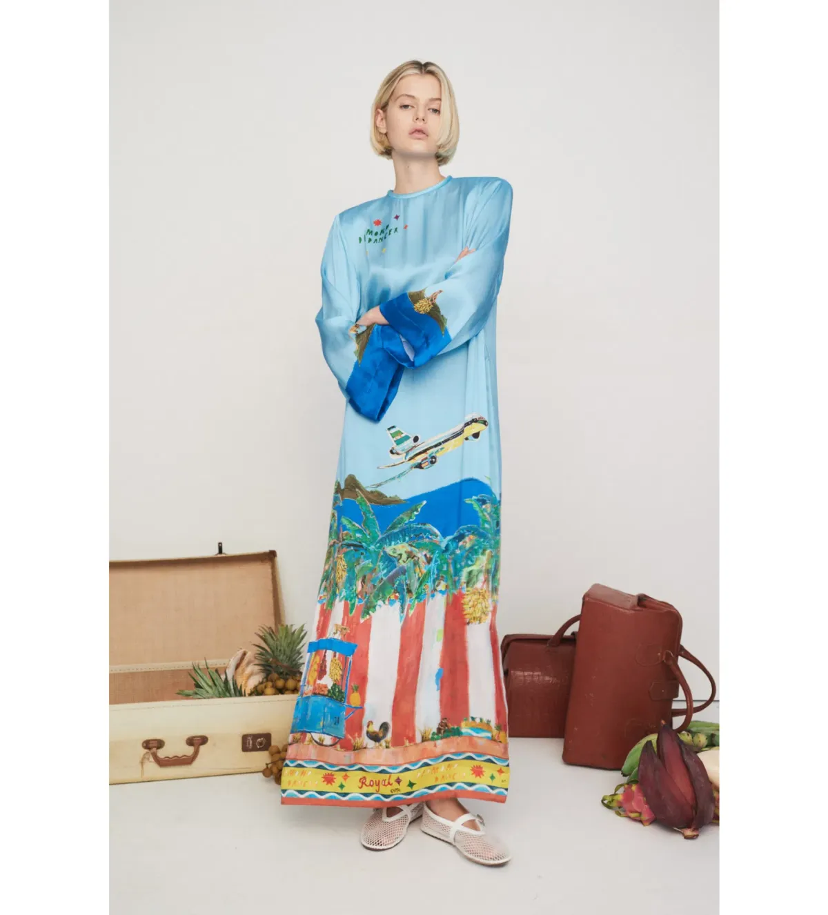 Alemais All Aboard Midi Dress Print Size AU 14 - Image 1