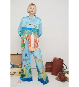 Alemais All Aboard Silk Shirt and Pant Set Print Size AU 14 for rent on The Volte - image 1