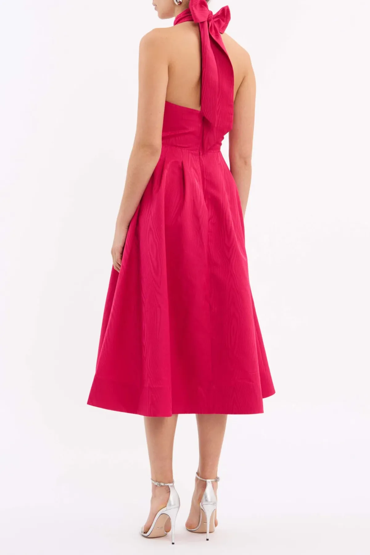 Rebecca Vallance Tahlia Halterneck Midi Dress Pink Size 8 - Image 3