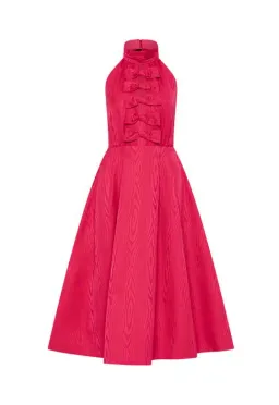 Rebecca Vallance Tahlia Halterneck Midi Dress Pink Size 8 for rent on The Volte - image 4