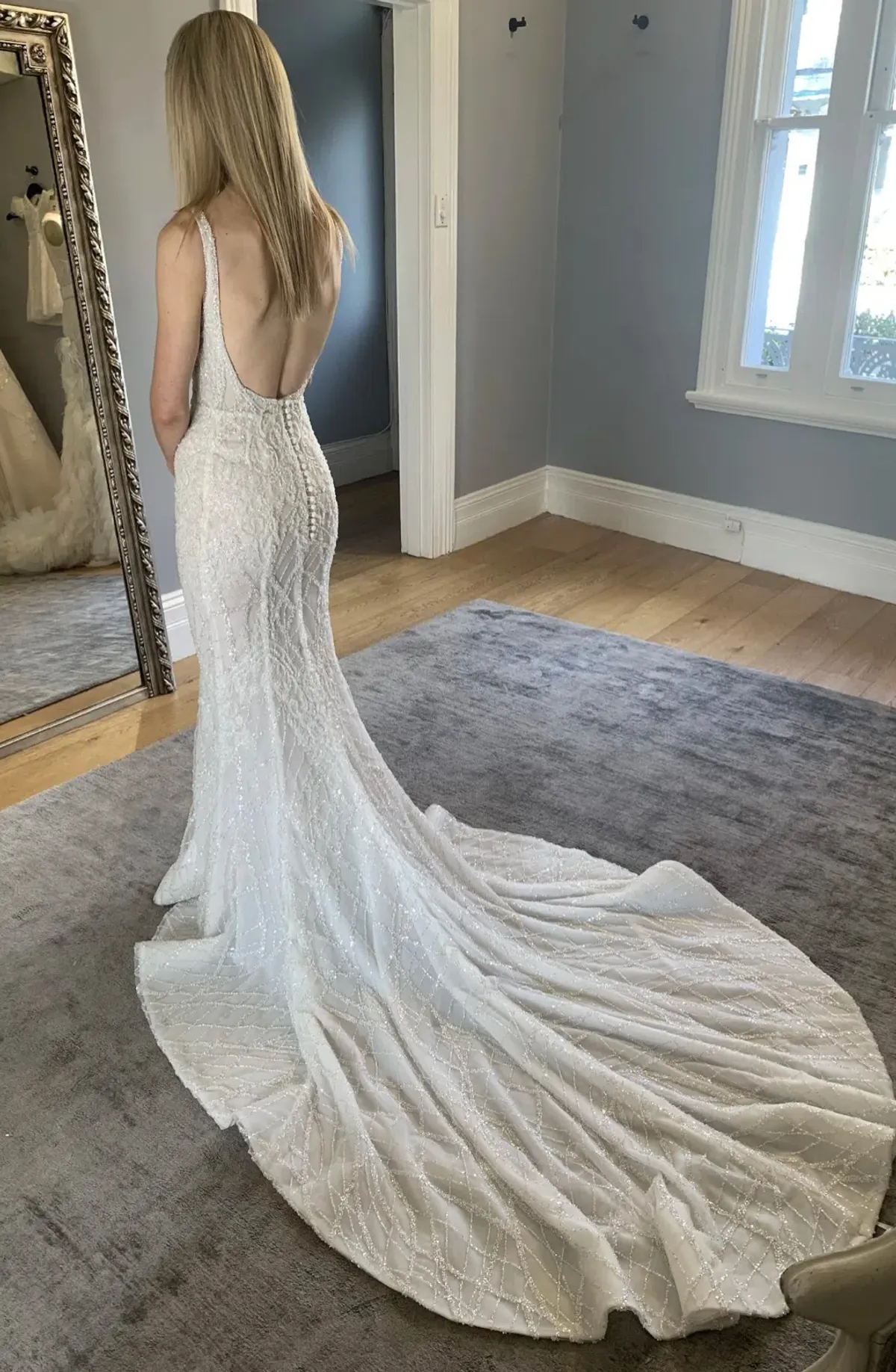 Pallas Couture Wedding Dress White Size 6 - Image 5