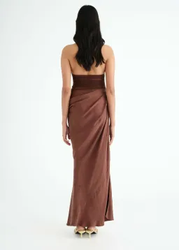Benni Gina Maxi Dress in Chocolate Size AU 8 for rent on The Volte - image 3