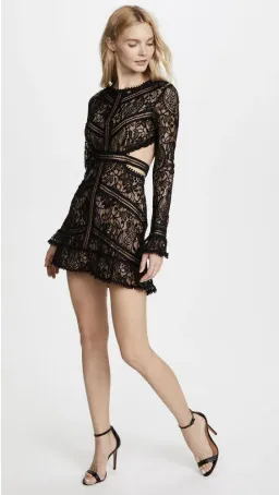 For Love and Lemons Emerie Cutout Mini Dress Black Size M for rent on The Volte - image 1