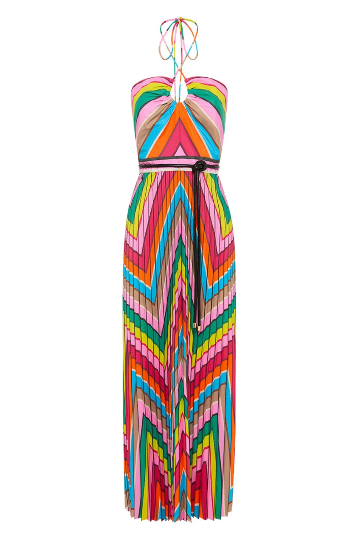 REBECCA VALLANCE DALI HALTER MIDI DRESS IN MULTI SIZE 10 - Image 5