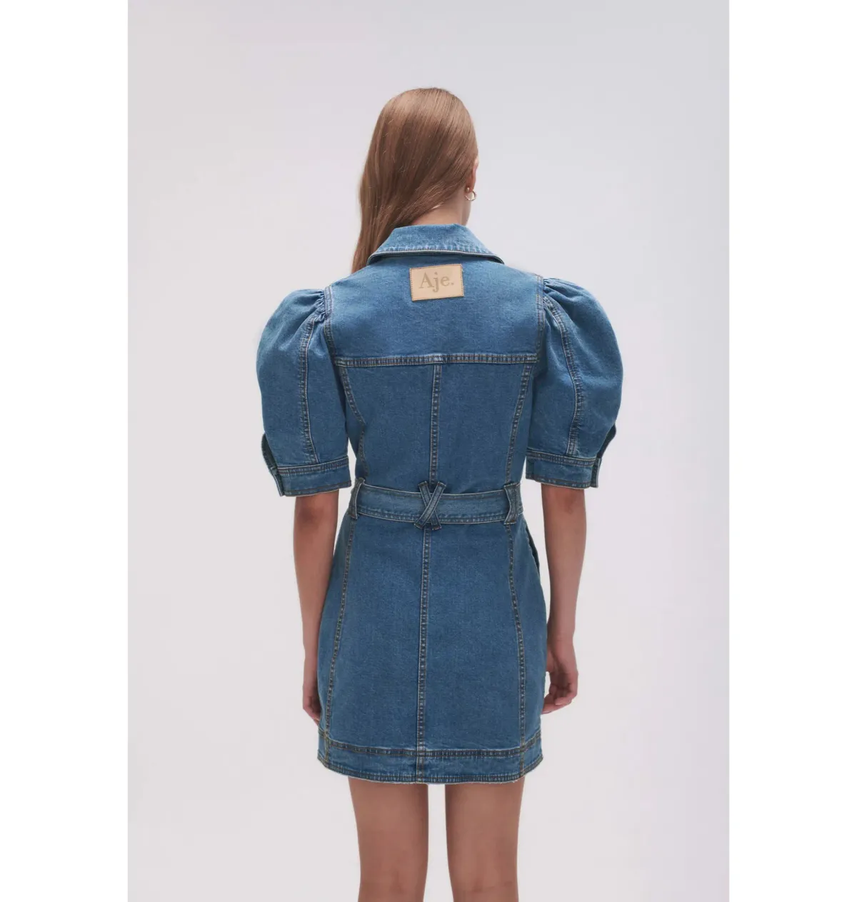 Aje Adriana Puff Sleeve Mini Dress 90's Wash Size AU 8  - Image 3