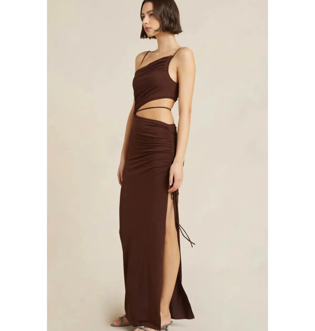 Bec & Bridge Dilkon Maxi Dress in Chocolate Size AU 6 - Image 2