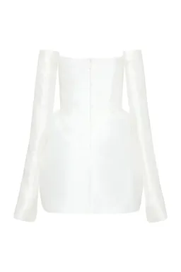 Mariam Seddiq Luis Mini Dress Ivory Size AU 8  for rent on The Volte - image 3