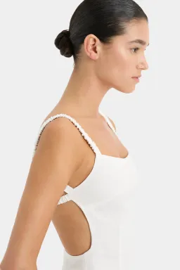 Sir the Label Primrose Ruched Midi Dress Ivory White Size 1 / AU 8 for rent on The Volte - image 2