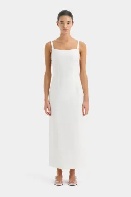 Sir the Label Primrose Ruched Midi Dress Ivory White Size 1 / AU 8 for rent on The Volte - image 1