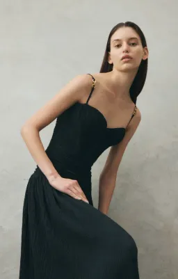 Manning Cartell Double Time Pleat Maxi Dress Black Size AU 6 for rent on The Volte - image 4