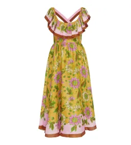 Alemais Winnie Ruffle Neck Midi Dress Floral Size 12 for rent on The Volte - image 4