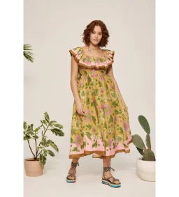 Alemais Winnie Ruffle Neck Midi Dress Floral Size 12 for rent on The Volte - image 1