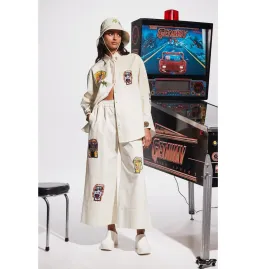 Alemais Players Embroidered Shirt Blue and Pants Ivory Set Size AU 16 for rent on The Volte - image 3