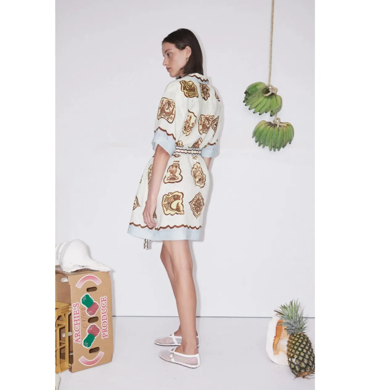 Alemais Relic Mini Dress Print Size AU 14 - Image 3