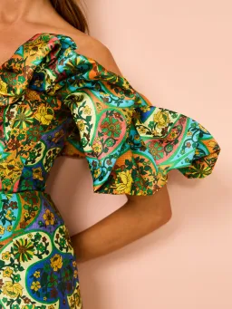 Alemais Sofie Off Shoulder Mini Dress In Multi Size 12 for rent on The Volte - image 4