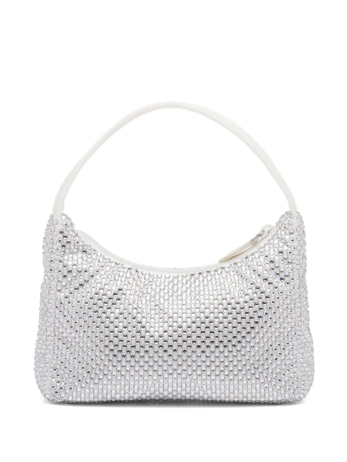 Prada Crystal Satin Mini Hobo Bag White - Image 2