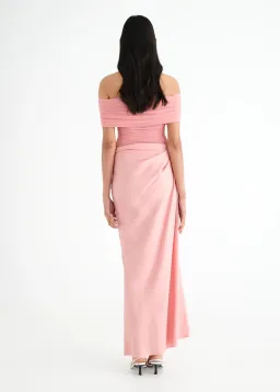 Benni Nico Off the Shoulder Maxi Dress Candyfloss Pink Size AU 6 for rent on The Volte - image 2