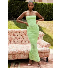 House of CB Fornarina Organza Mesh Maxi Dress  Lime Size 10 for rent on The Volte - image 1