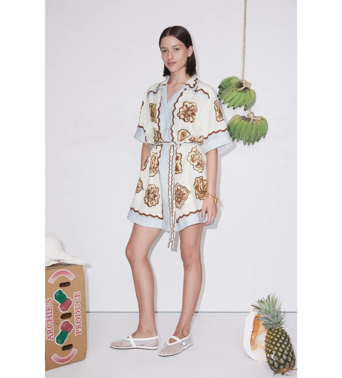 Alemais Relic Mini Dress Print Size 12/14 - Image 1