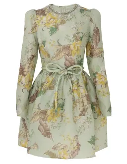 Zimmermann Matchmaker Tulip Mini Dress in Mint Tropical Floral Size 2/Au 12  for rent on The Volte - image 2