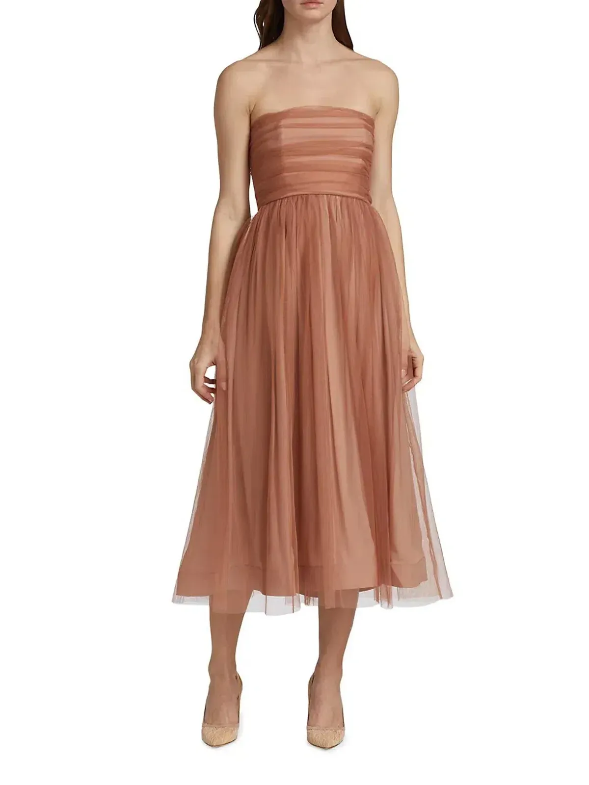 Zimmermann The Tulle Strapless Midi Dress in Lipstick Size 2 / AU 12  - Image 1