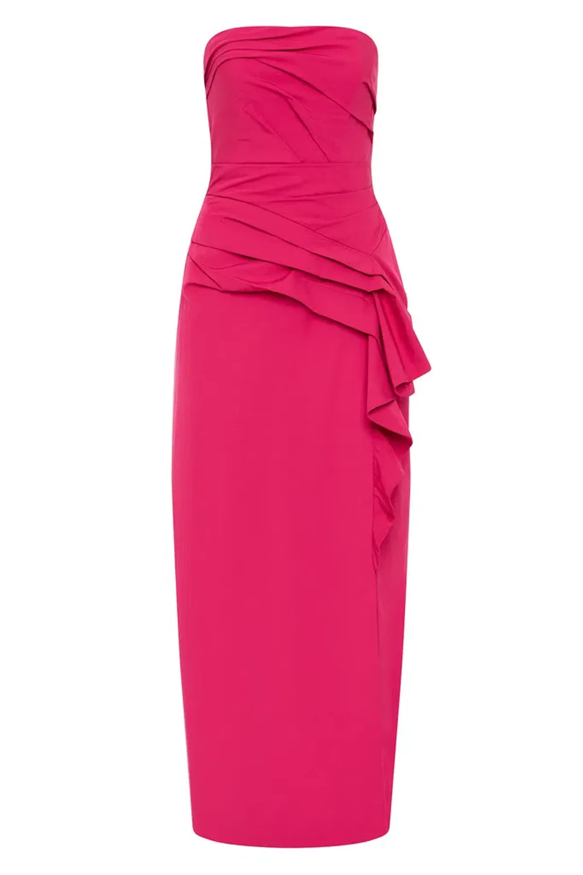 Aje Roma Draped Midi Dress in Magenta Size 10 - Image 4