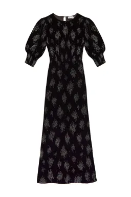 RIXO Lucile Velvet Droplet Glitter Midi Dress Black Size 6 for rent on The Volte - image 6
