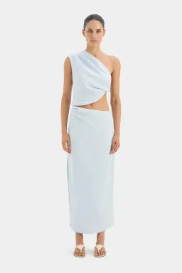 Sir The Label Iris Knot Top and Asymmetric Midi Skirt Set Light Blue Size 0 / AU 6 for rent on The Volte - image 1
