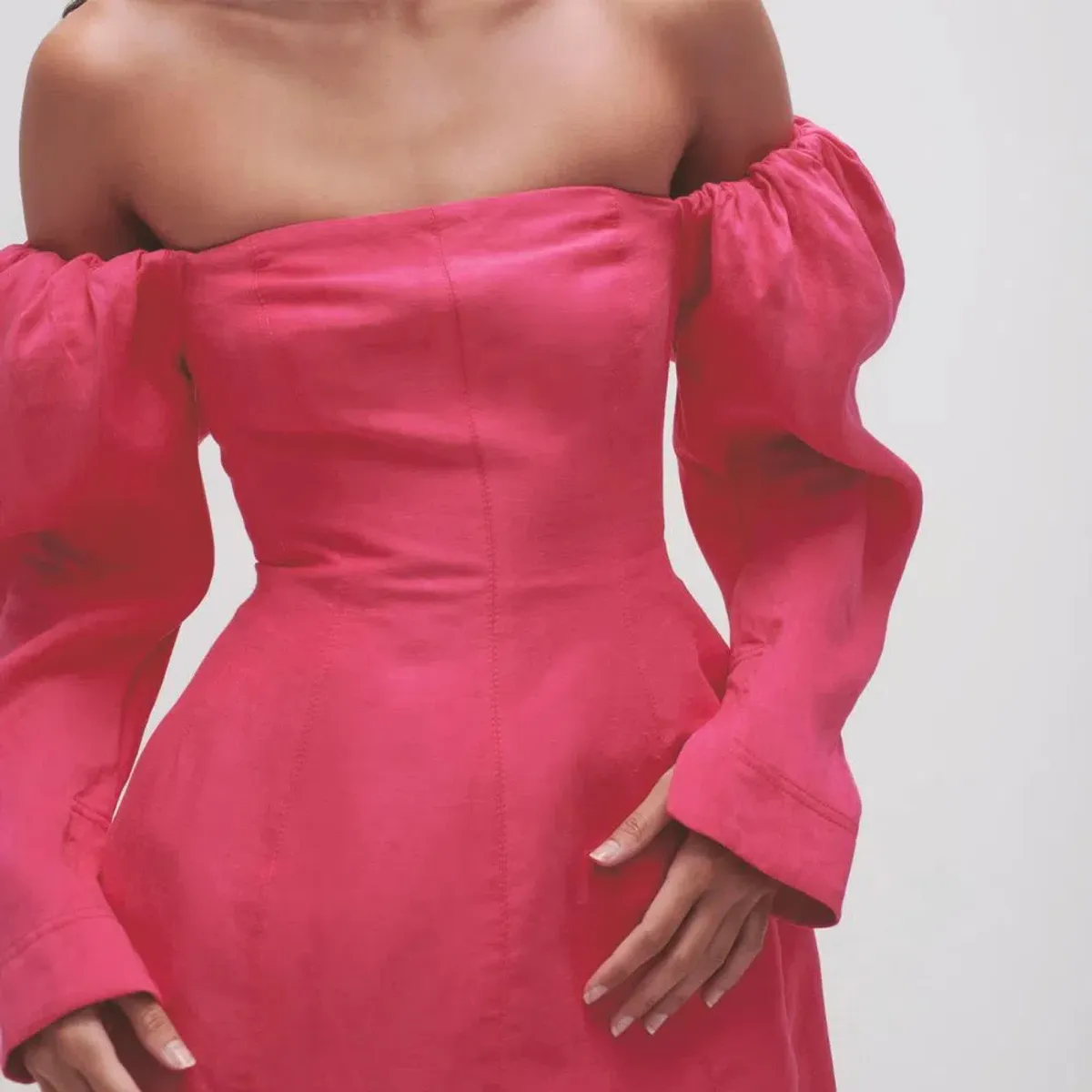 Aje Baret Sleeved Mini Dress Hot Pink Size 14 - Image 5