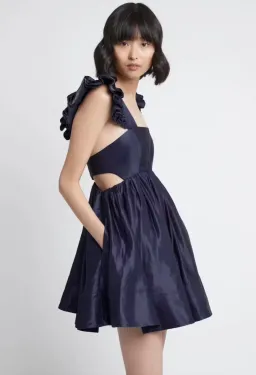 Aje Revitalise Frill Mini Dress Washed Indigo Size XS / AU 6 for rent on The Volte - image 2