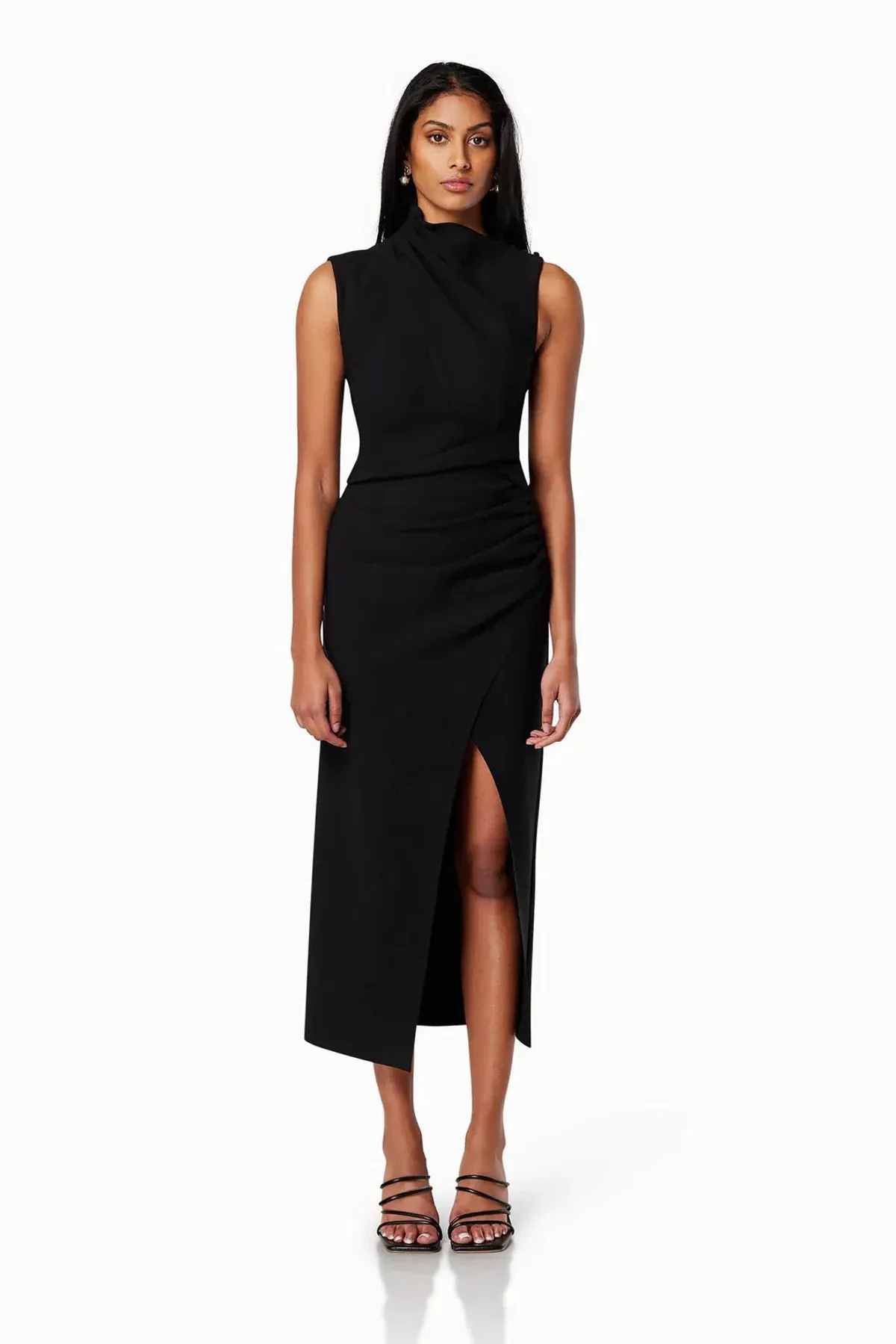 Elliatt Genoa Midi Dress Black Size 8 - Image 1