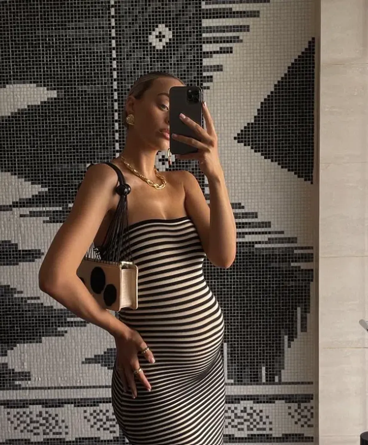 The Wolfgang Sunmor Knit Maxi Dress Black/White Size 10 - Image 5