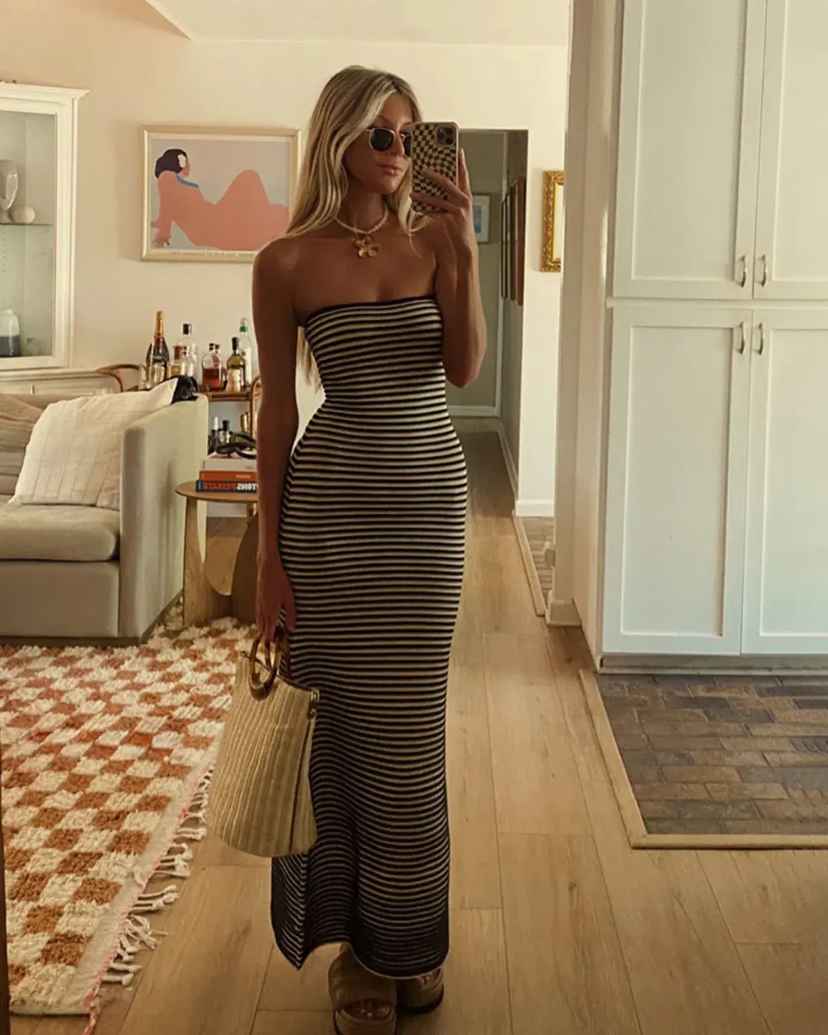 The Wolfgang Sunmor Knit Maxi Dress Black/White Size 10 - Image 2