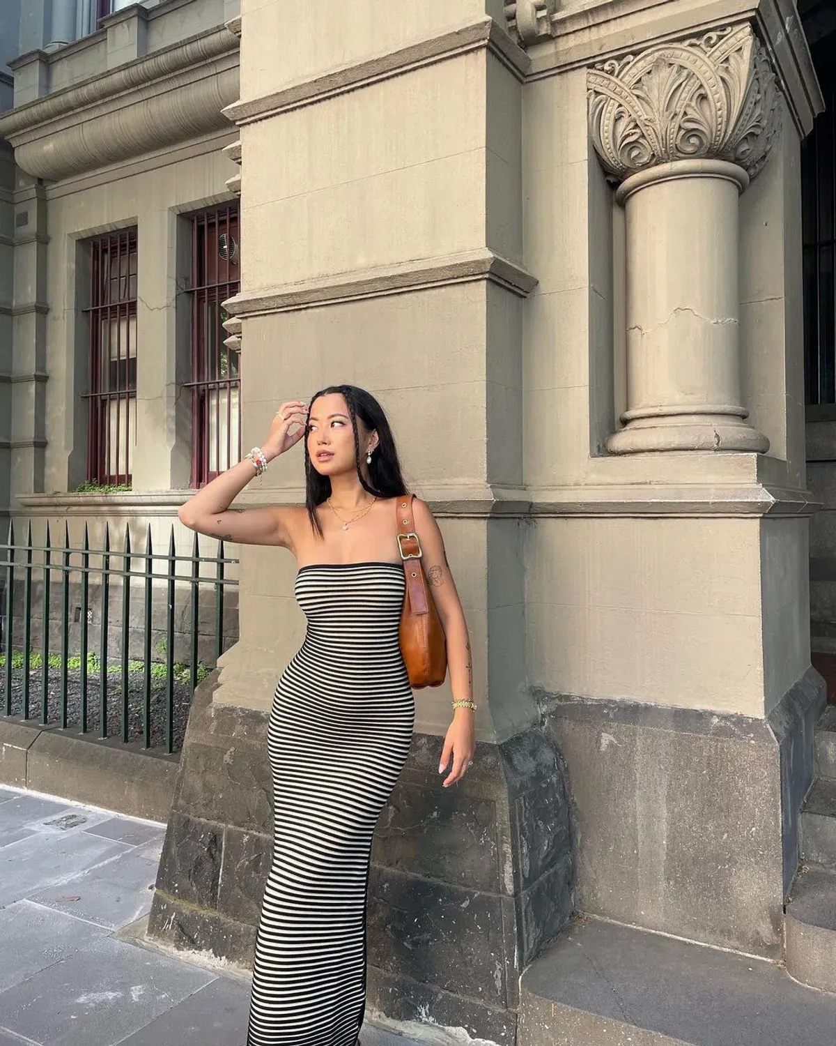 The Wolfgang Sunmor Knit Maxi Dress Black/White Size 10 - Image 1